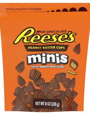 Reese’s Mini Peanut Butter Cups Unwrapped - Stor Påse 185 Gram (USA Import)