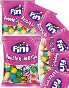 12 st Påsar Fini Bubble Gum Balls - Tuggummikulor - Hela Lådan 900 gram 14-16 mm