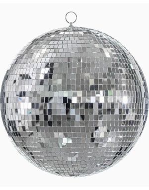 Stor Silverfärgad Discokula 40 cm