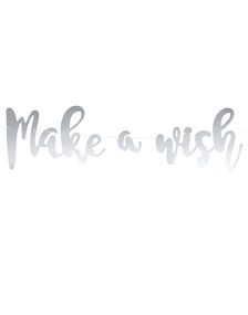 Silverfärgad DIY Make a Wish Banner 60 cm - Magisk Enhörning