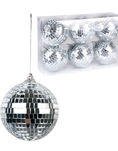 6 stk Discokulor med Tråd 8 cm - Disco Fever