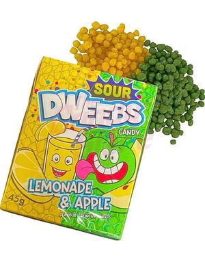 Dweebs Sour Candy - Krispigt Godis med Lemonad och Äpplesmak 45 Gram