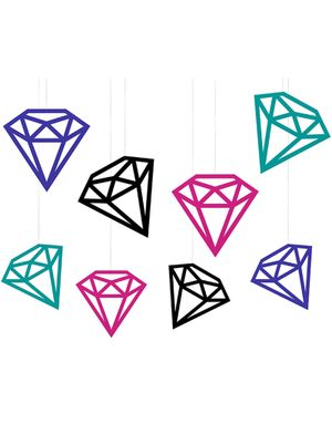 8 stk Diamantformade Hängande Dekorationer