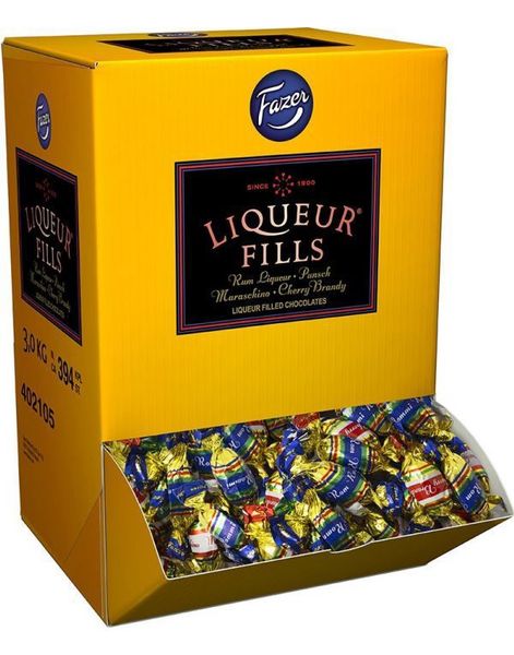 3 kg Fazer Liqueur Fills - Likörpraliner i Dispenserask