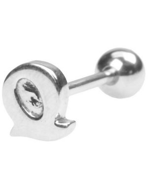Tungpiercing med Bokstaven Q