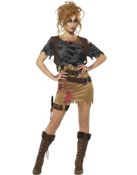 Deluxe Zombie Huntress - Zombiejeger Kostyme til Dame