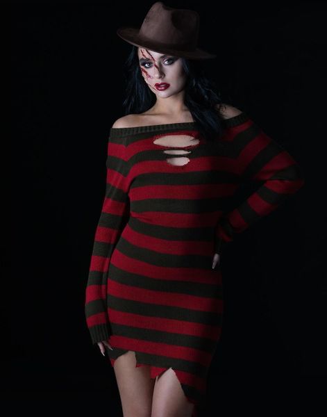 Lisensiert Miss Freddy Krueger Strikket Kjole 