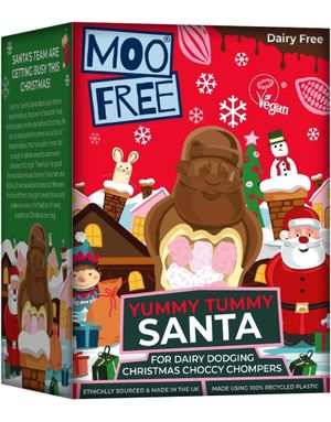 Moo Free Yummy Tummy Santa Box - Sjokolade og Skumgodteri i Gaveeske 100 gram
