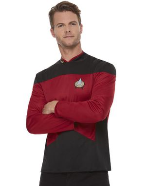 Licensierad Star Trek The Next Generation Röd Dräktöverdel till Man