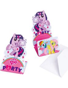8 stk Inbjudningskort med Kuvert - My Little Pony Regnbåge