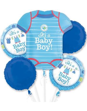 It’s a Baby Boy Ballongbukett med 5 Folieballonger