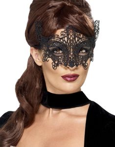 Läcker Svart Virkad Ögonmask