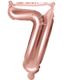 Talet 7 - Roséguldfärgad 41 cm Liten Folieballong