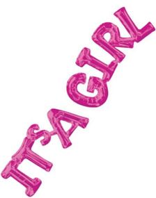 It's a Girl - Rosa Folieballong 50x22cm/55x25 cm