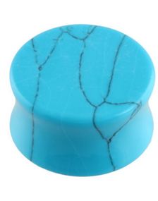 Cracked Howlite Turquoise Stone - Piercing Plugg