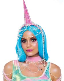 Showgirl Enhörning Maskeradset med Pärlor