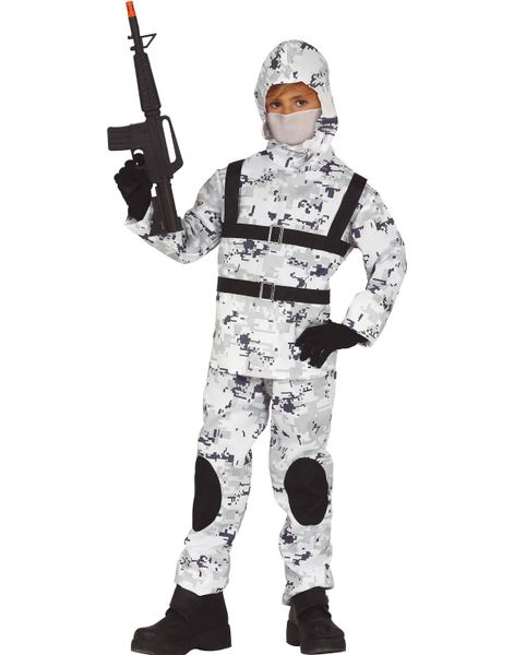 Snökamouflage Soldatmaskeraddräkt till Barn