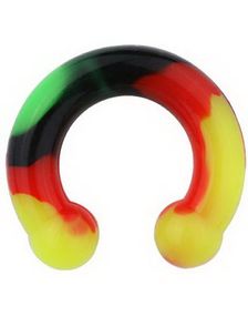 Horseshoe - Flerfärgad Öronpiercing i Silikon