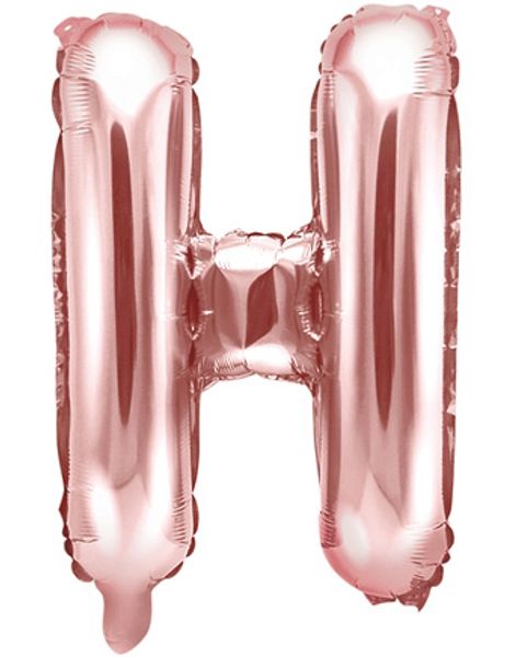 Bokstaven H - Roséguldfärgad 35 cm Folieballong