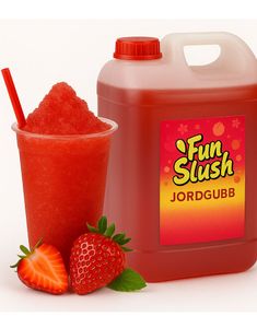 5 liter Jordgubbe Slush-Konsentrat - 30 liter Färdig Popz Fun Slush