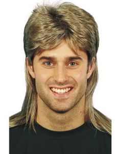 Jason/Mullet Peruk - 80-talet - Ljus Brun