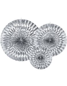 3 stk Silverfärgade Pappersrosetter