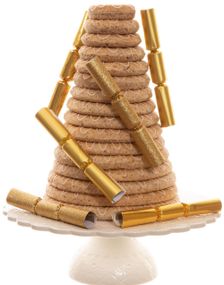 6 stk Smell Bon-Bon med Vits og Hatt - Metalisk Gull 15 cm