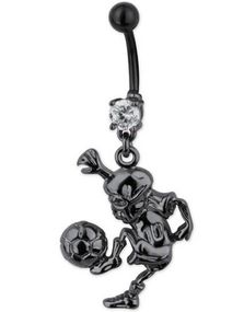 Fotball Skeleton Navelpiercing - Svart
