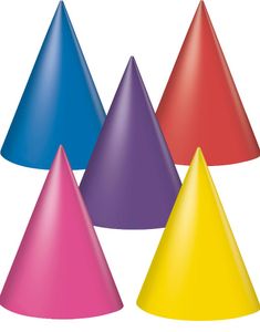 8 Stk Partyhattar i Blandade Färger 17 cm
