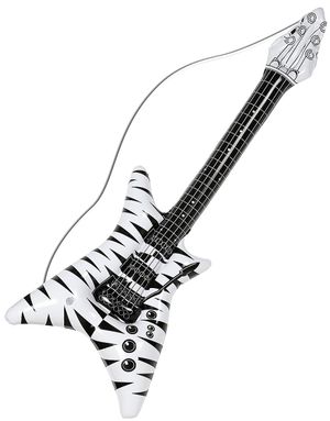 Uppblåsbar Vit och Svart Elgitarr - 92 cm