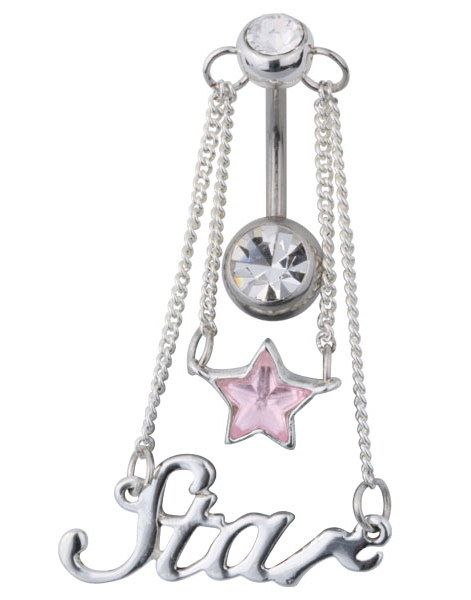 Star Navelpiercing - Rosa