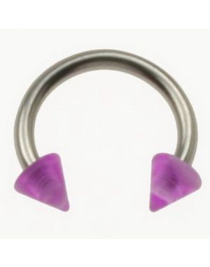 Rund Ögonbrynspiercing med Lila Spike Kulor - 1.2 x 8 mm
