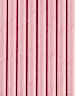 10 stk Ljus Rosa Papperssugrör