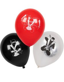6 stk Latexballonger med Ninjamotiv - Ninjafest