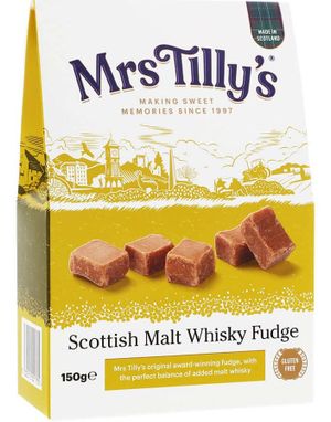 Mrs Tilly's Scottish Malt Whisky Fudge - Fudge med Whiskysmak i Gaveask 150 gram
