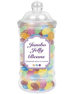 Zed Candy Jumbo Jellybean Boutique Jar - Store Fruktsmakende Gelebønner i Flott Krukke 400 gram