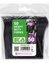 50 st Svarta Heavy Duty Återanvändbara Plastgafflar