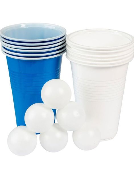 Oktoberfest Beer Pong Sett med 6 Baller og 12 Kopper