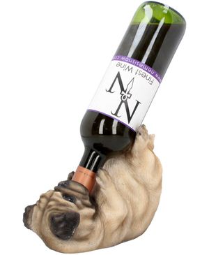 Beige Mops Hund Vinhållare 22 cm