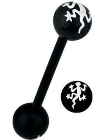 Salamander - Svart & Vit Tungpiercing