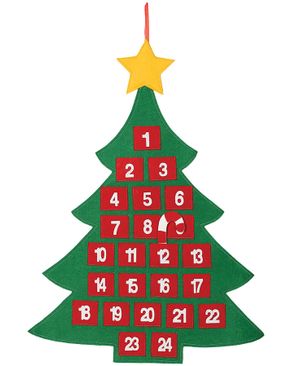 Julgransformad Julkalender med 24 fickor 69 cm