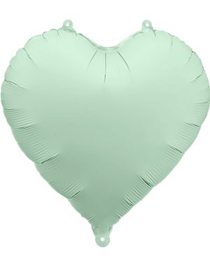 Hjerteformet Matt Grønn Folieballong 45 cm