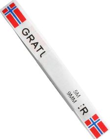 Satengbånd Med Norske Flagg og "Gratulerer" Tekst 9 meter x 5 mm