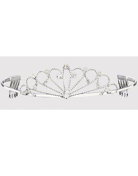 Vacker Prinsess-Tiara m/Gnistrande stenar - Silverfärgad