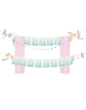 Havfrue Bursdagsbanner 130x100cm – Magisk Dekor til Undervannsfeiring!