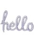 HELLO - Silverfärgad Holografisk Folieballong 72x45 cm