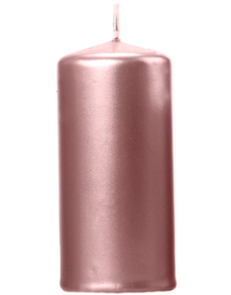 Metalliskt Rose Guldfärgade Blockljus 12x6 cm