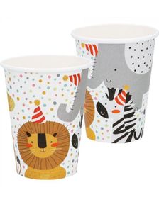 8 stk Kopper med Safari Motiv 210 ml