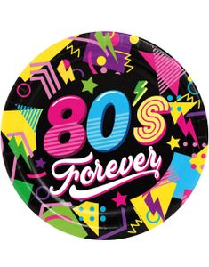 6 st 80's Forever Pappstallrikar 23 cm