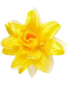 Hårspänne med Elegant Gul Blomma och Glitter